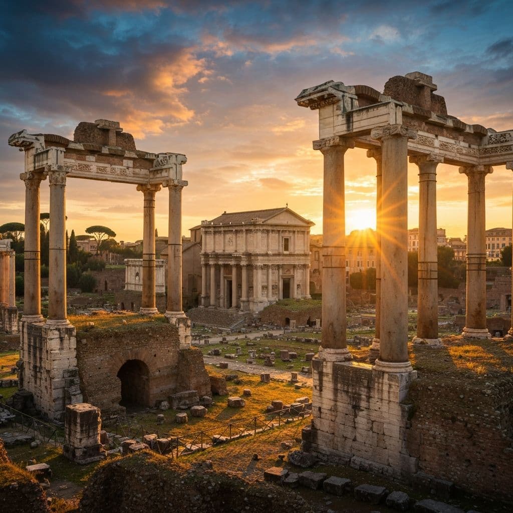 Roman Forum at sunset